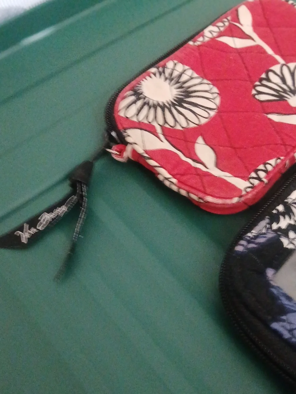 Vera Bradley Quilted Red Floral Wallet and Black Floral Phone Case Duo